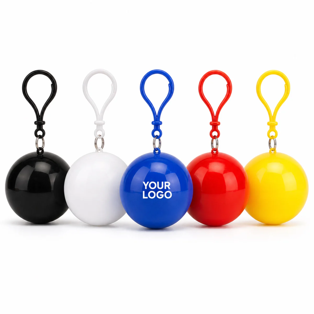 PVC Waterproof Raincoat Keychain Ball Promotional Emergency Rain Gear