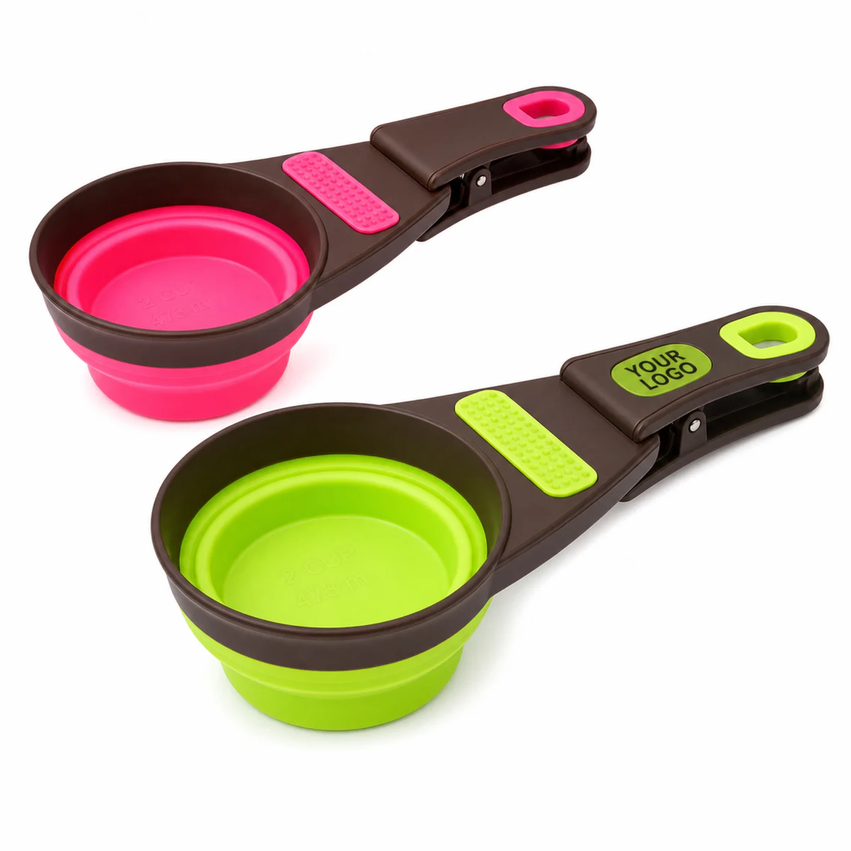 Collapsible Pet Food Scoop And Bag Clip Measuring Cup