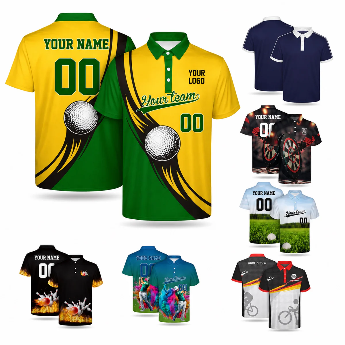 Custom Full Color Dye Sublimation Performance Sport Polo Shirt