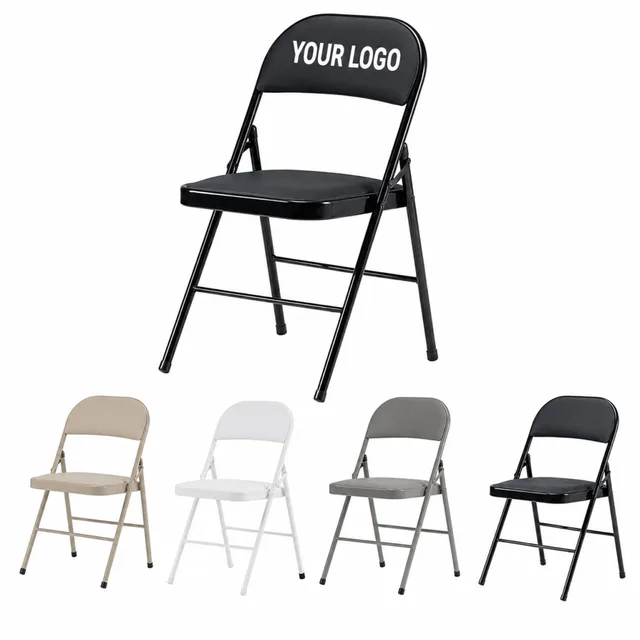 Foldable Iron And PVC Padded Chairs For Events And Meetings