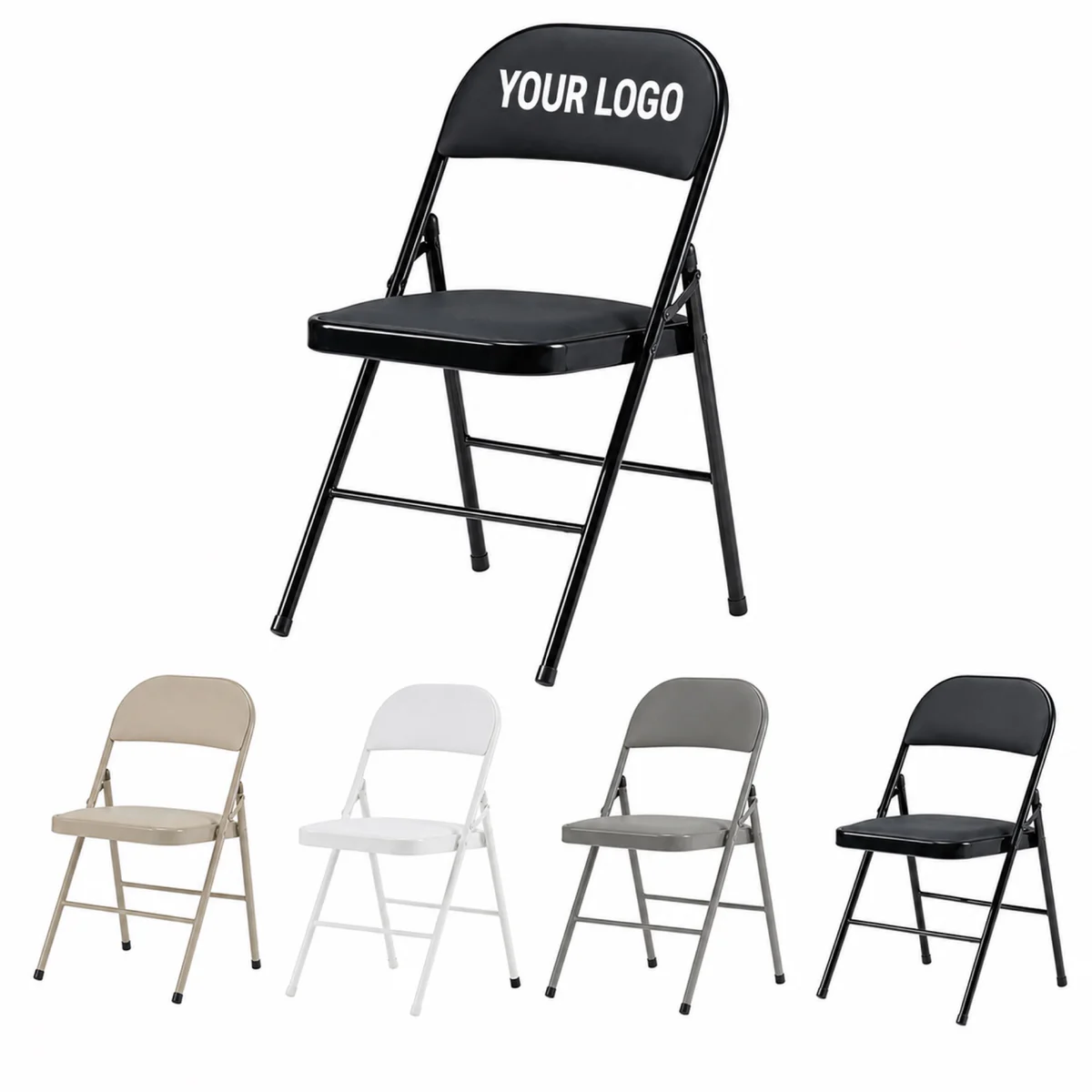 Foldable Iron And PVC Padded Chairs For Events And Meetings