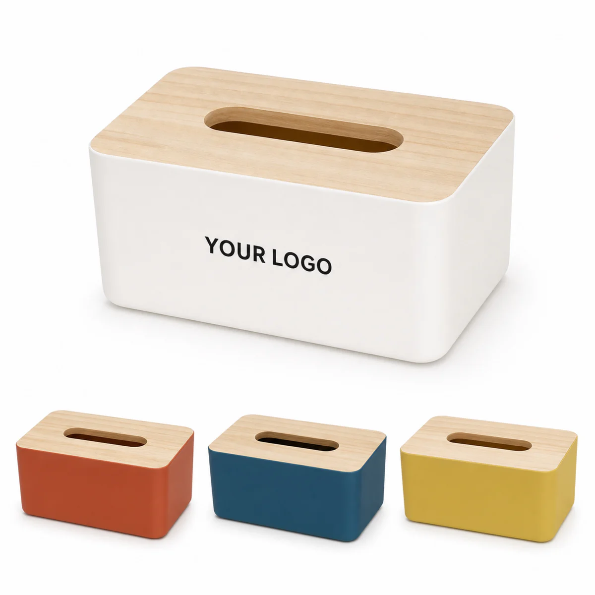 Wooden And Plastic Tissue Box Cover For Home Office Decor