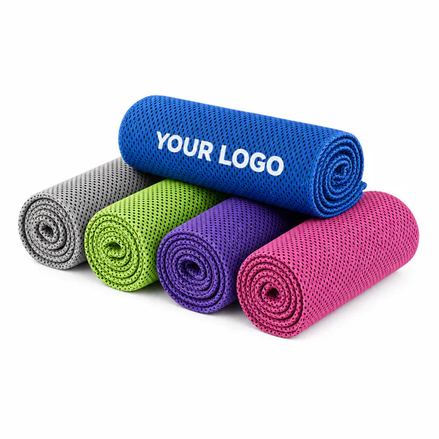 Quick-Dry Polyester Sports Cooling Towel Custom Logo 31.5 X 11.8 Inch