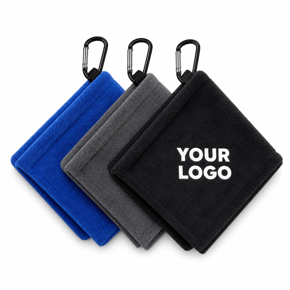 Custom Microfiber Golf Ball Towel With Carabiner Clip