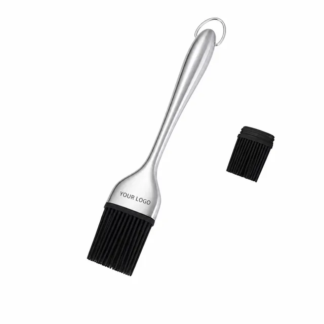 Stainless Steel Silicone Basting Brush For BBQ Grilling