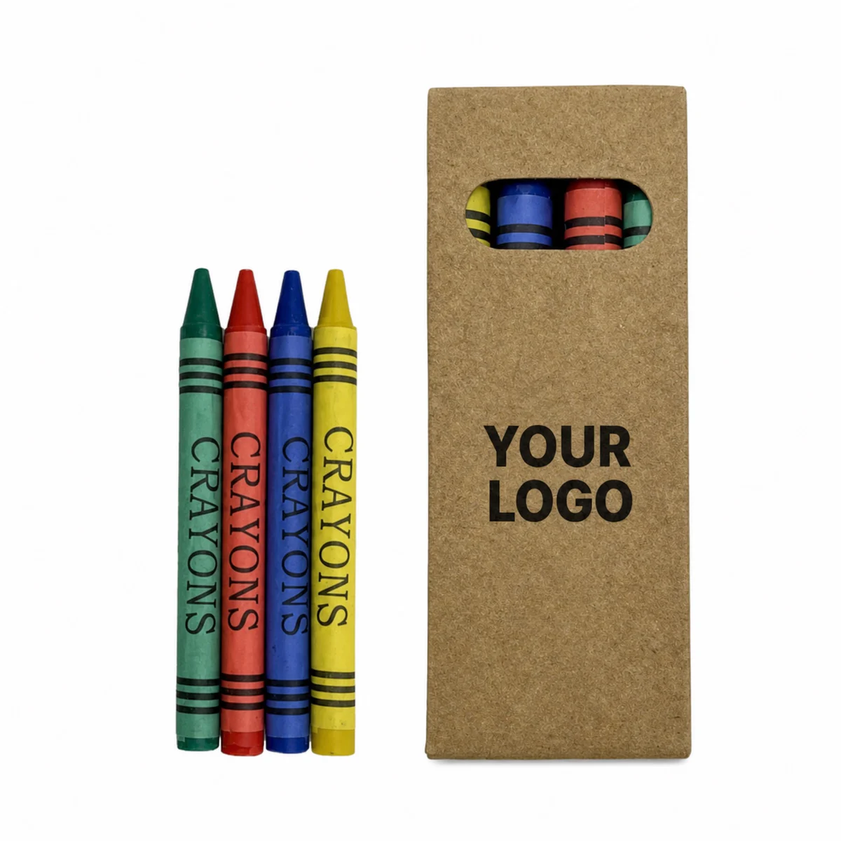 Compact 4-Color Wax Crayon Set For Classroom And Party Favors