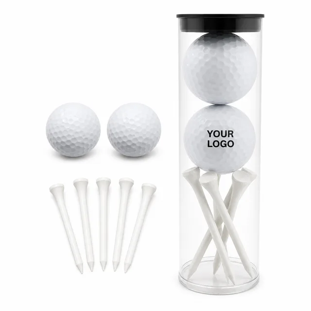 Custom Golf Ball And Wooden Tee Promotional Set