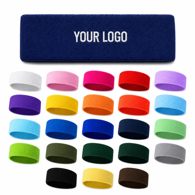 Custom Embroidered Polyester Sports Headband Sweatband