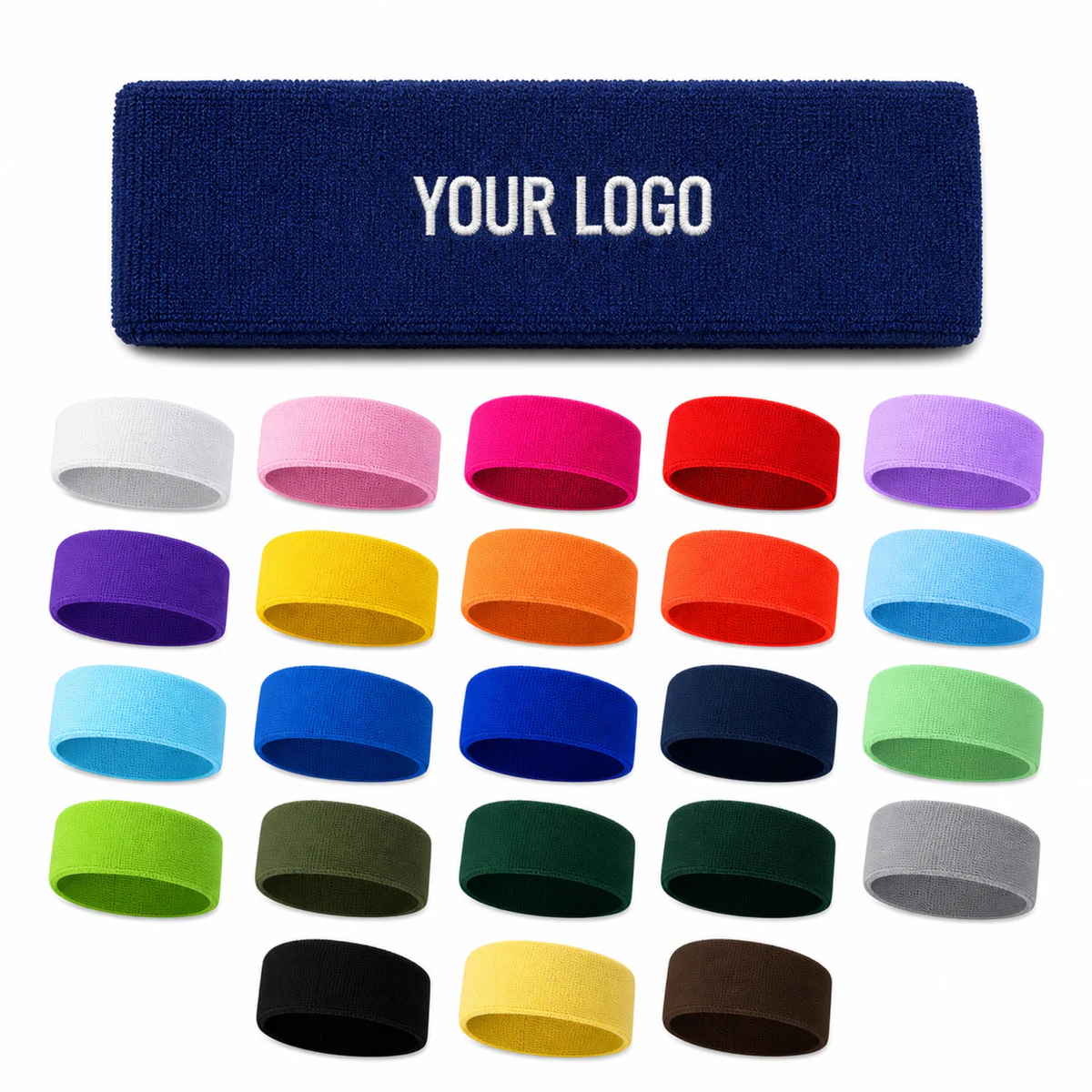 Custom Embroidered Polyester Sports Headband Sweatband