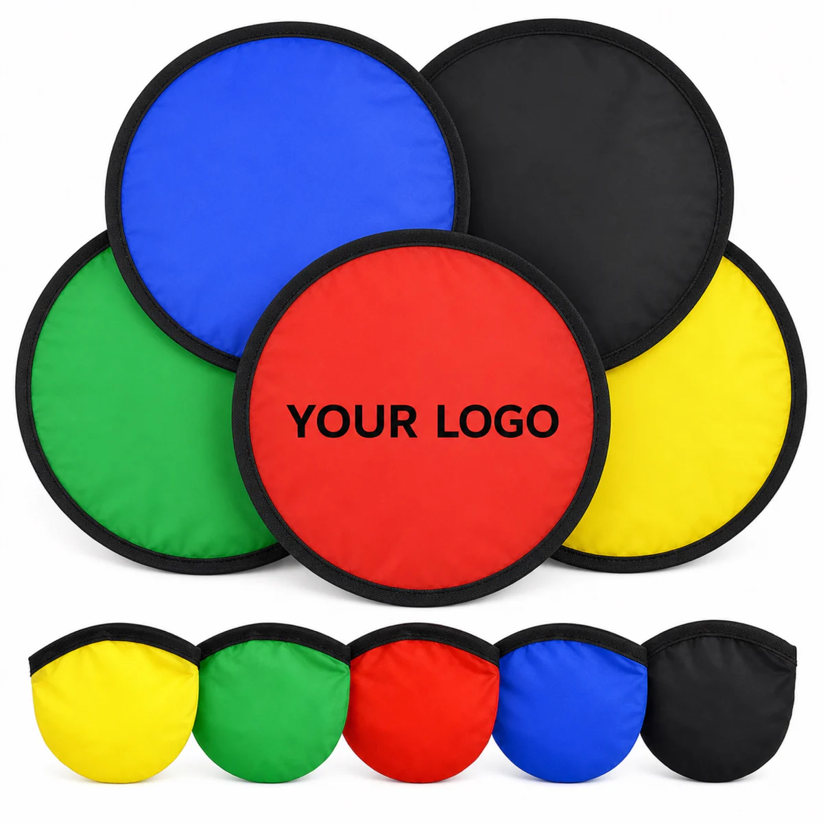 Foldable Nylon Flying Disc With Handle And Carrying Case