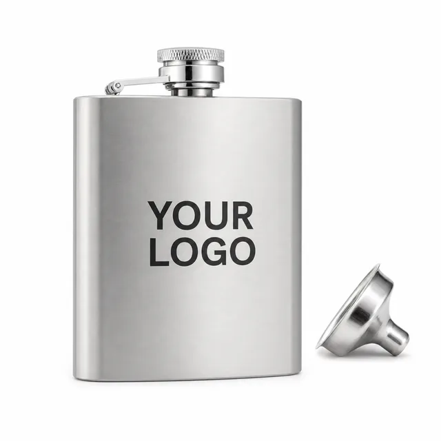 6 Oz Stainless Steel Hip Flask With Spout For Promotional Events