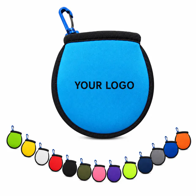 Custom Neoprene Golf Ball Cover With Carabiner Clip