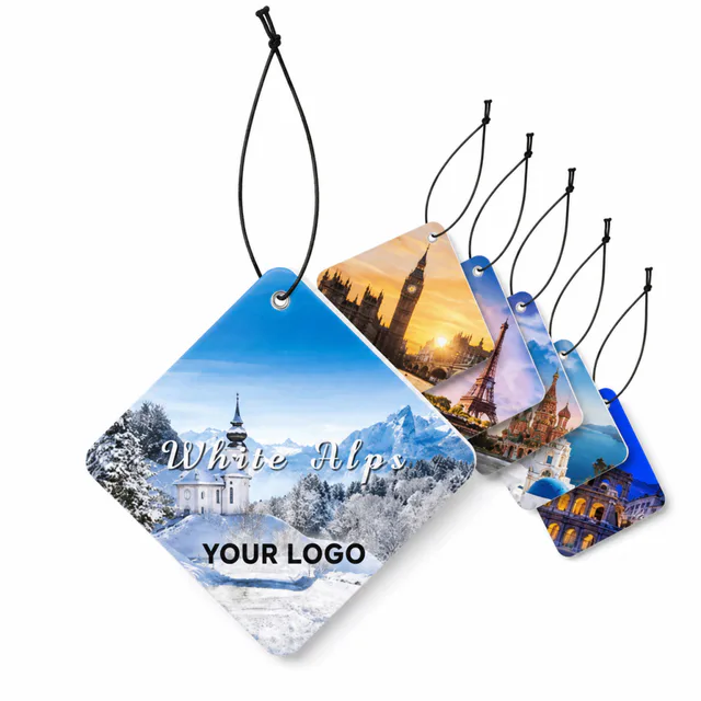 Custom Printed Car Air Freshener Pad With Hanging String
