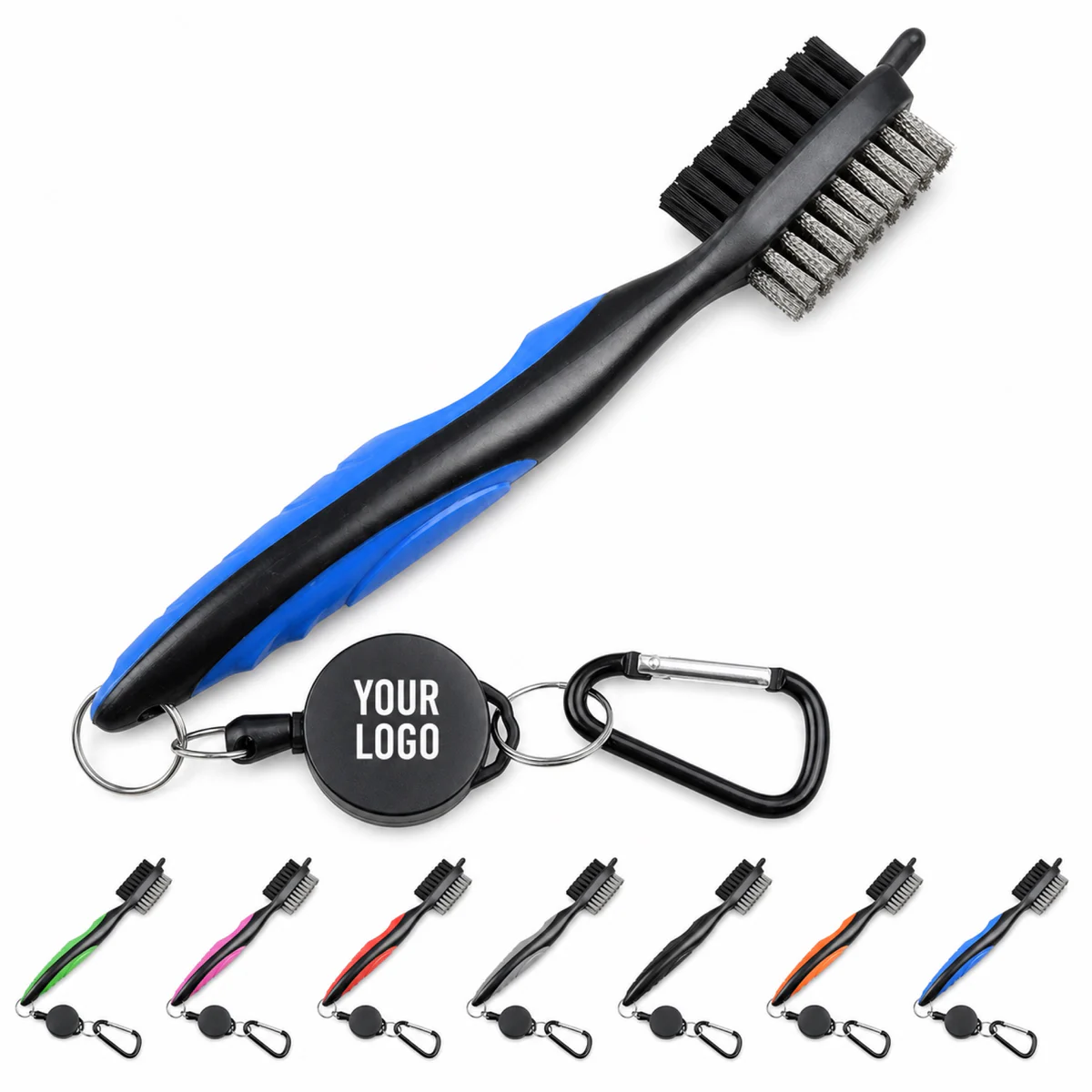 Golf Club Cleaning Brush With Nylon And Steel Bristles