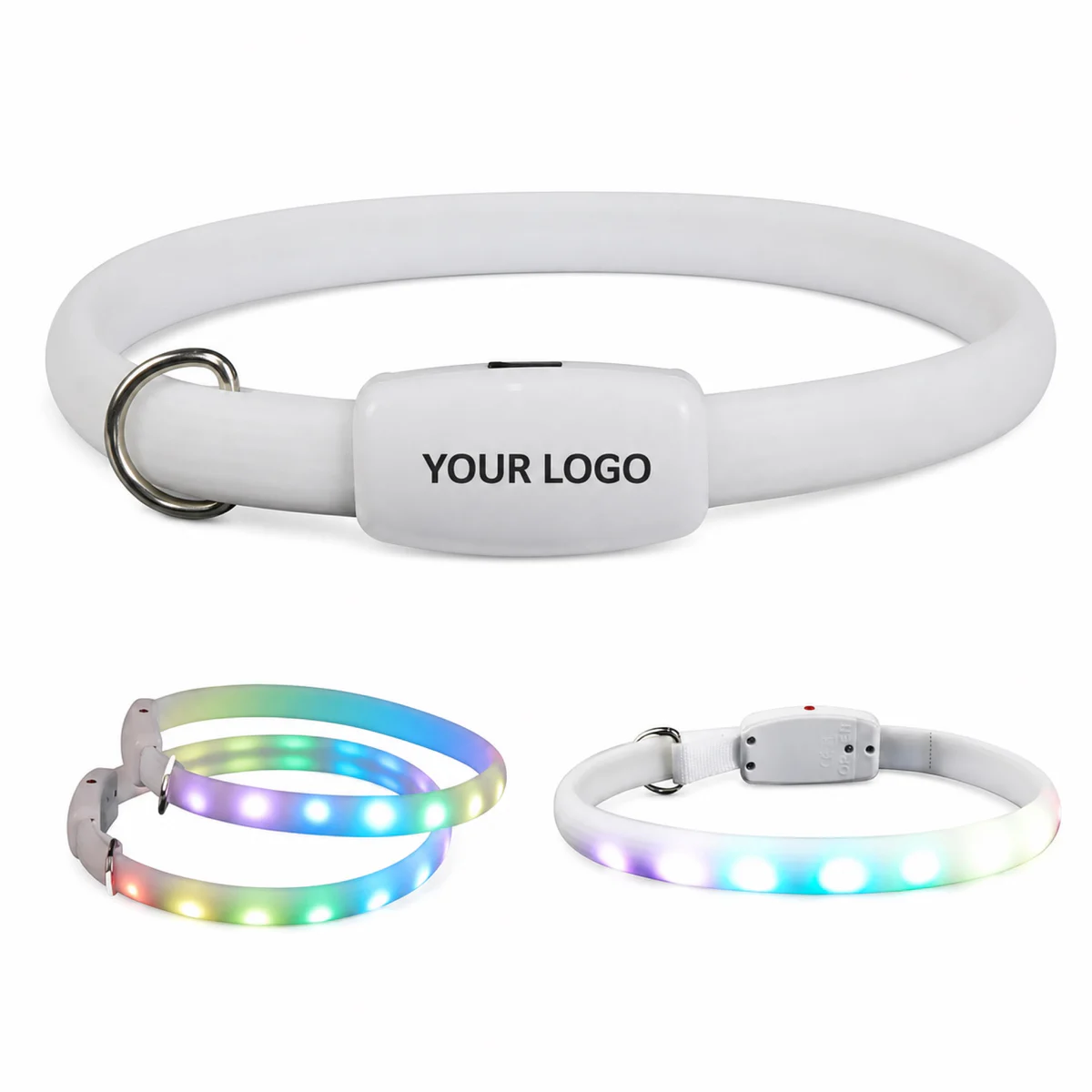 Pet Safety LED Collar Rechargeable Light Up Dog Collar Custom Logo