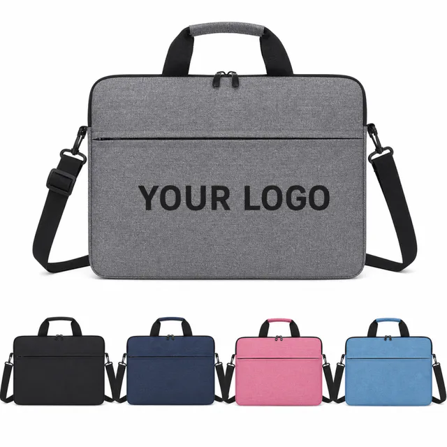 Waterproof Oxford Fabric Shoulder Laptop Bag With Front Zippered Pocket