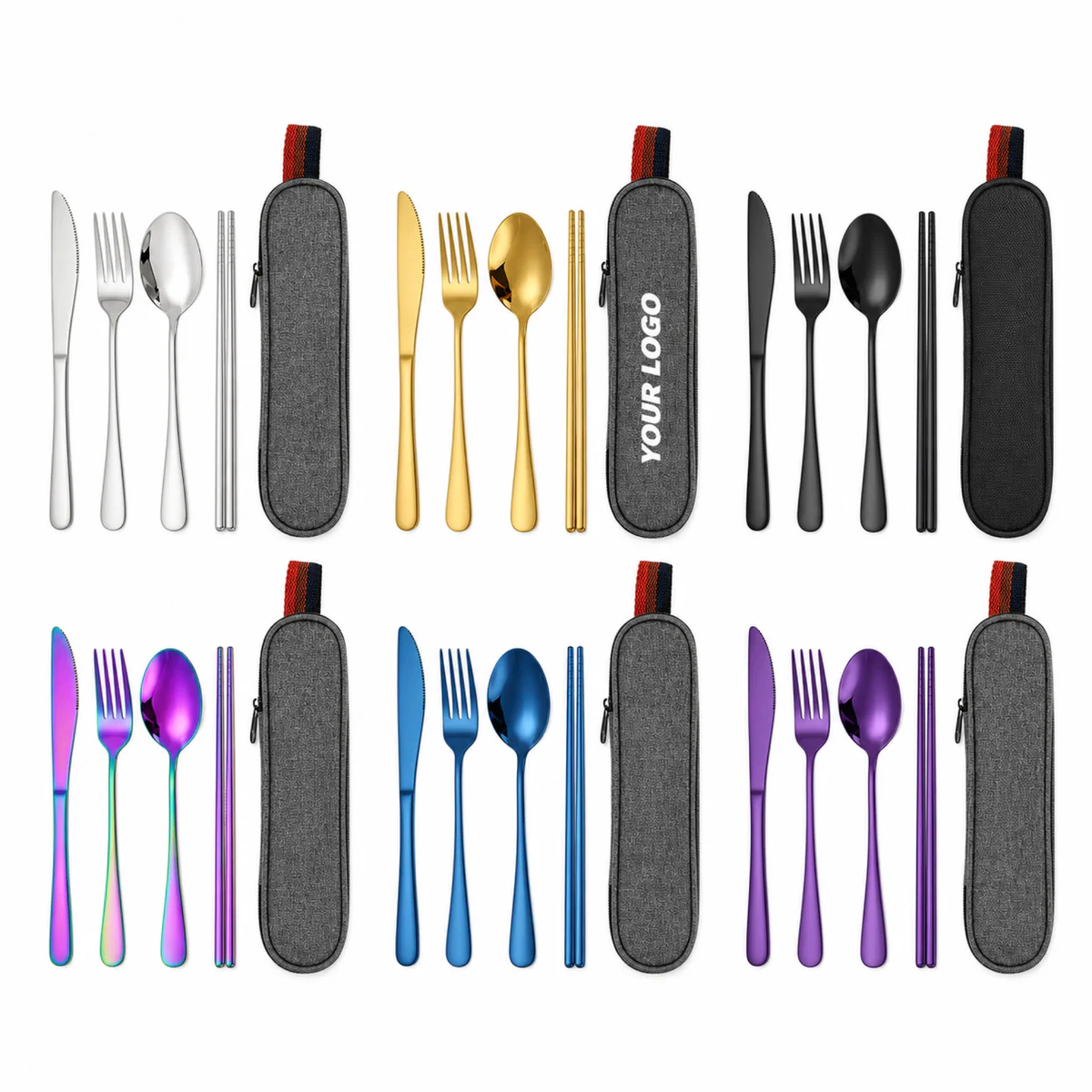 Stainless Steel Travel Cutlery Set With Portable Case