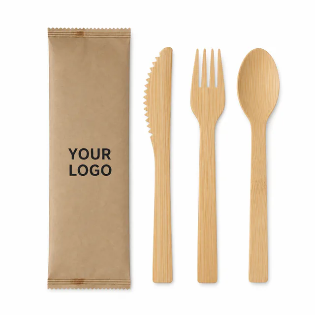 Eco Friendly Bamboo Cutlery Set For Promotional Events