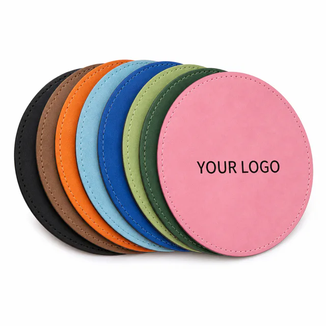 Genuine Leather Round Coaster For Drinkware Protection