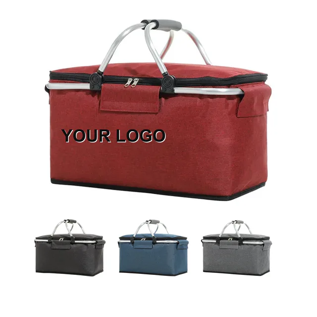 Insulated Aluminum Frame Picnic Bag With Oxford Fabric