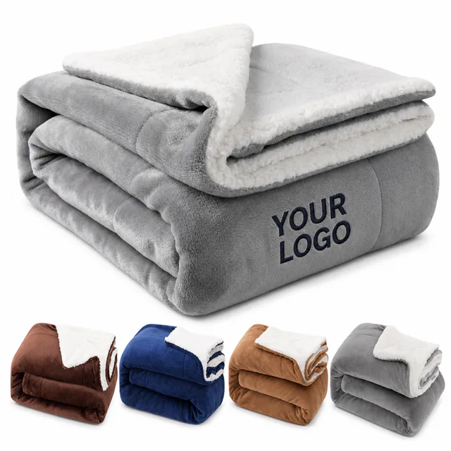 Custom Fuzzy Flannel Soft Fleece Blanket Polyester Throw