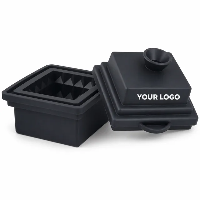 Custom Silicone Ice Cube Mold With Built-In Funnel For Whiskey And Cocktails