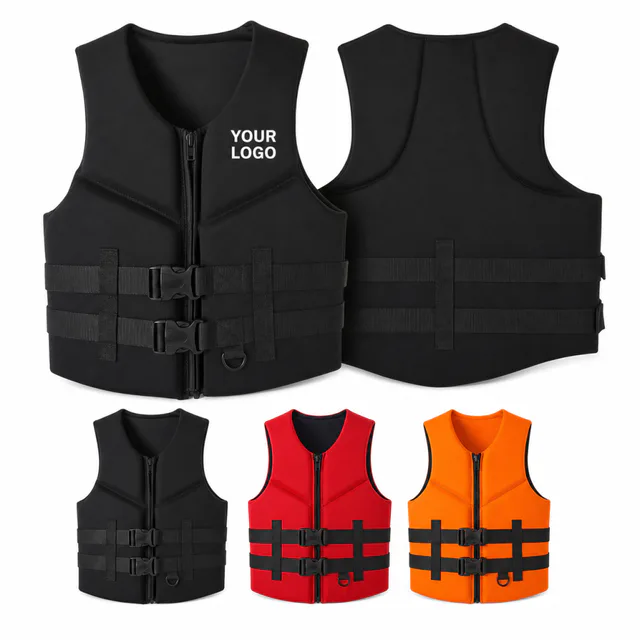 Adult Neoprene Life Jacket Vest Custom Logo Promotional Safety Floatation