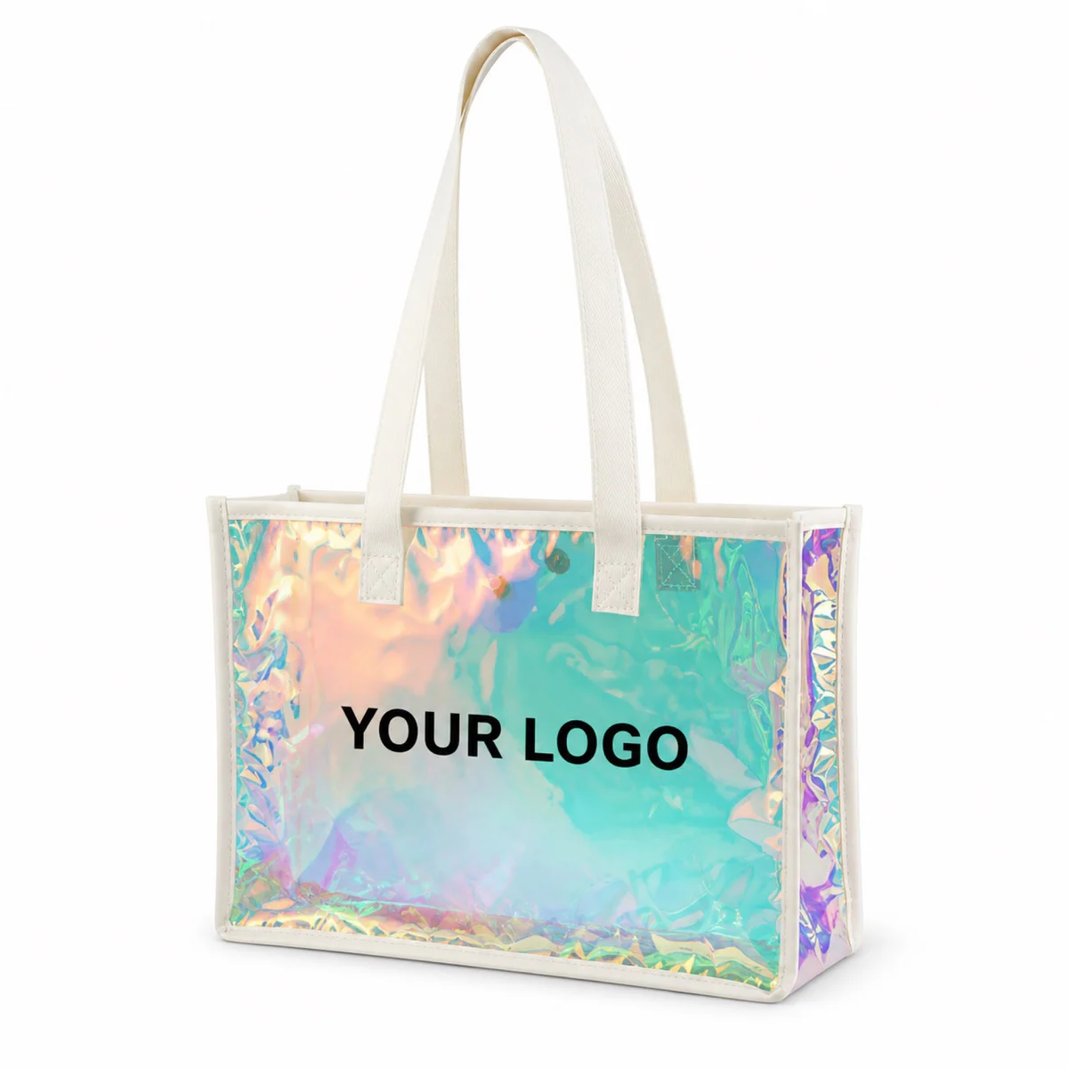 Iridescent Holographic Polypropylene Gift Tote Bag