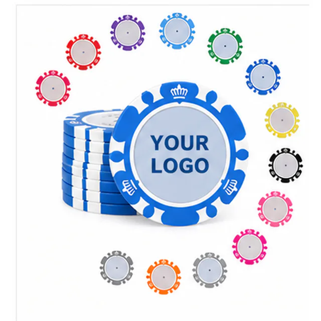 Blank Clay Poker Chips Crown Design 1.57 Inch