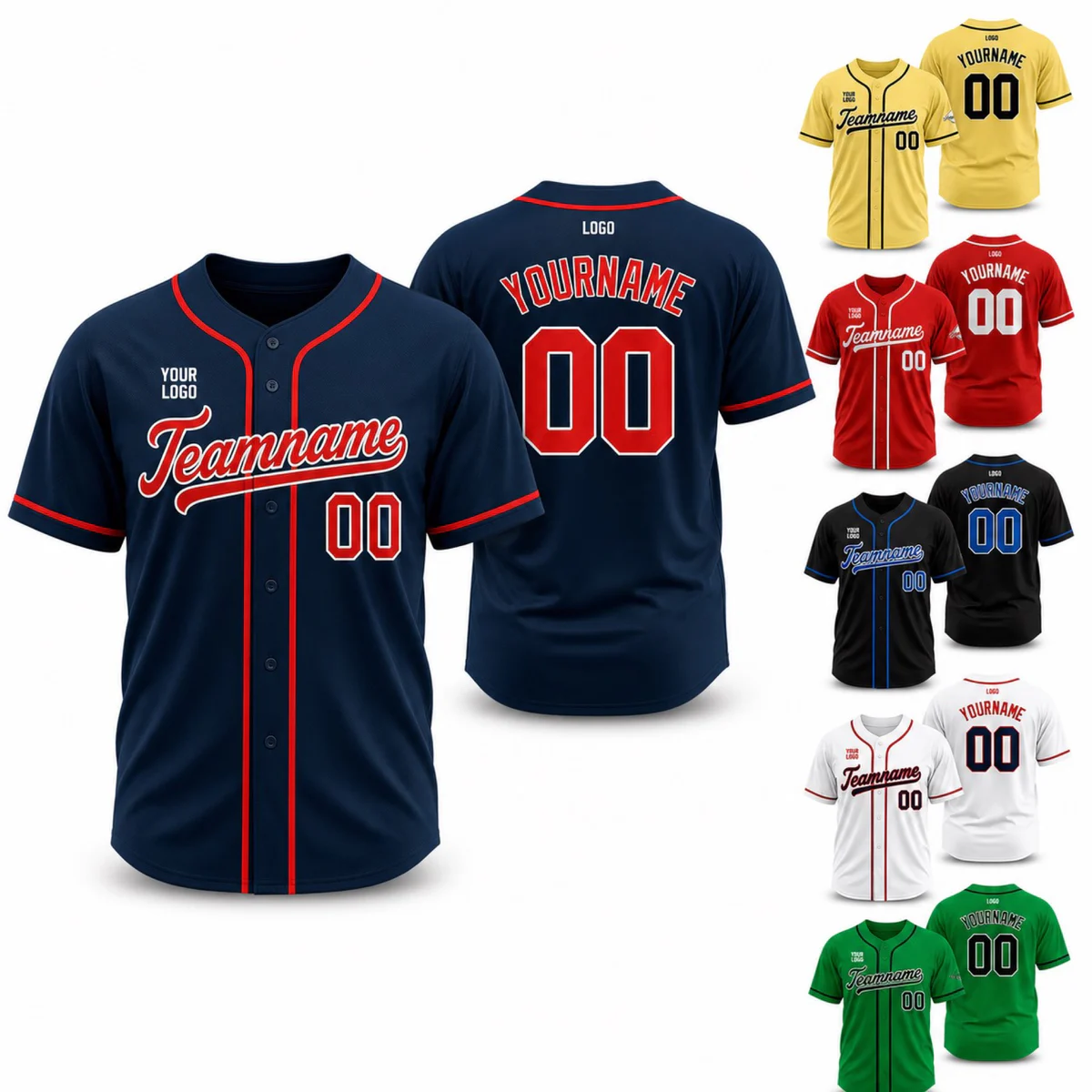Custom Polyester Performance Baseball Jersey