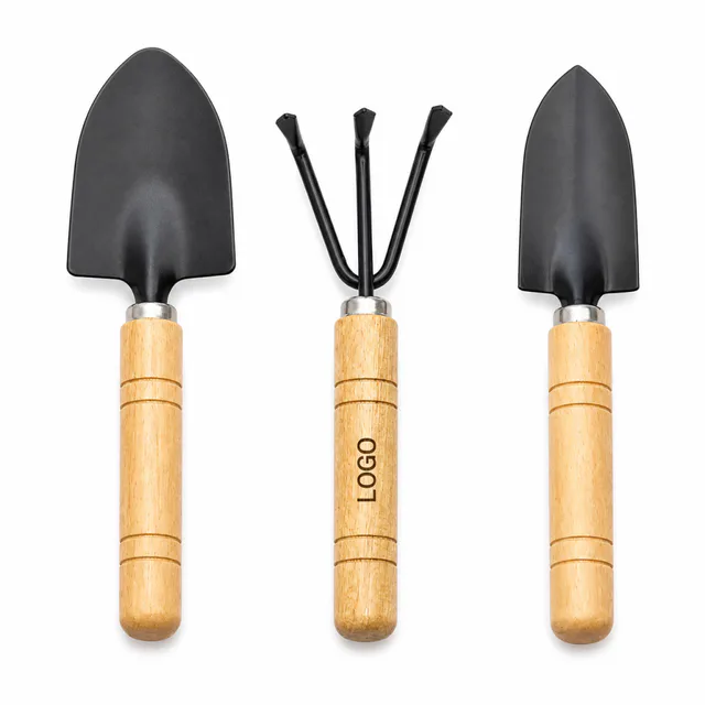 Miniature Garden Tool Set With Wooden Handles