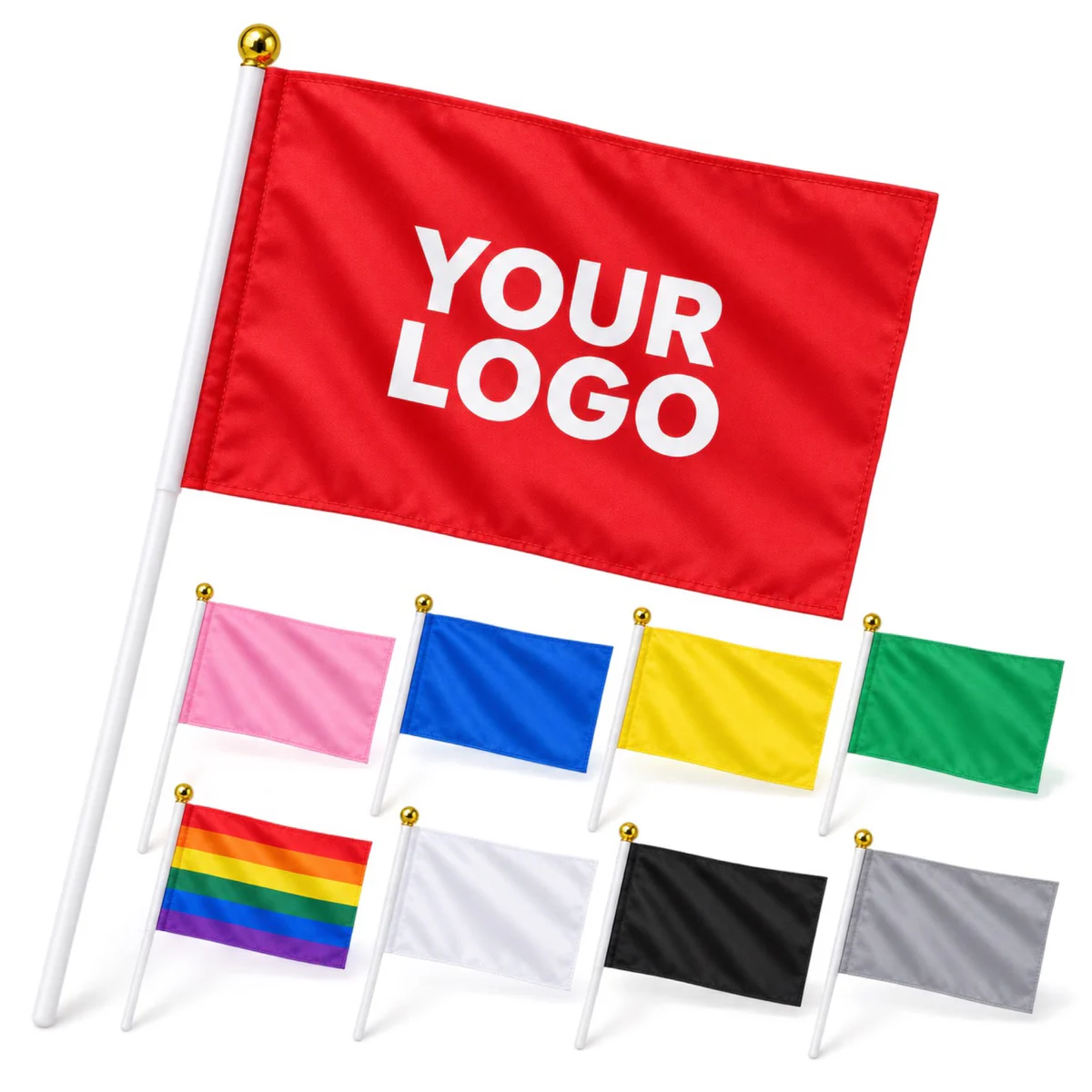 Custom Polyester Hand Flag For Promotional Events