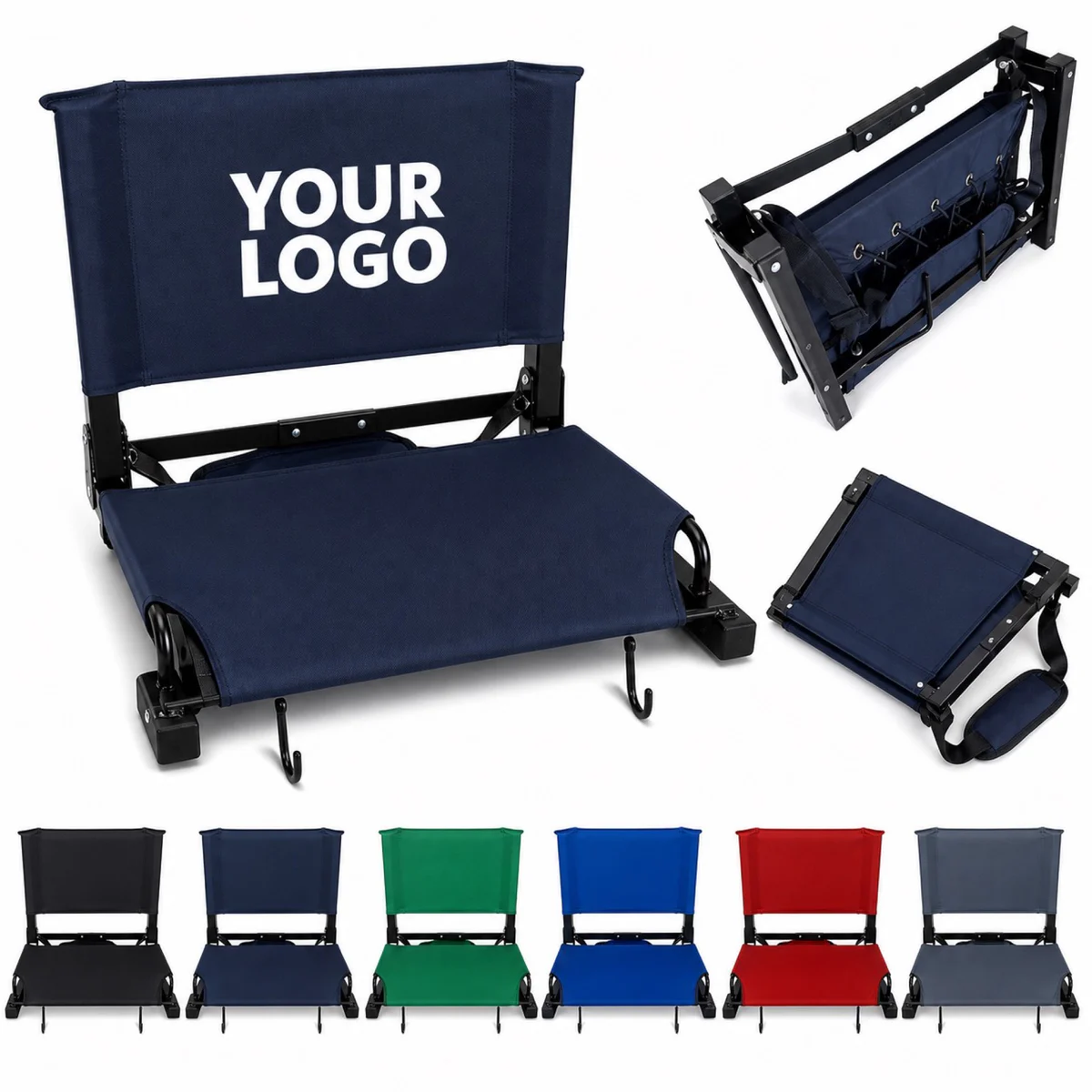 Portable Folding Stadium Seat With Backrest And Shoulder Strap