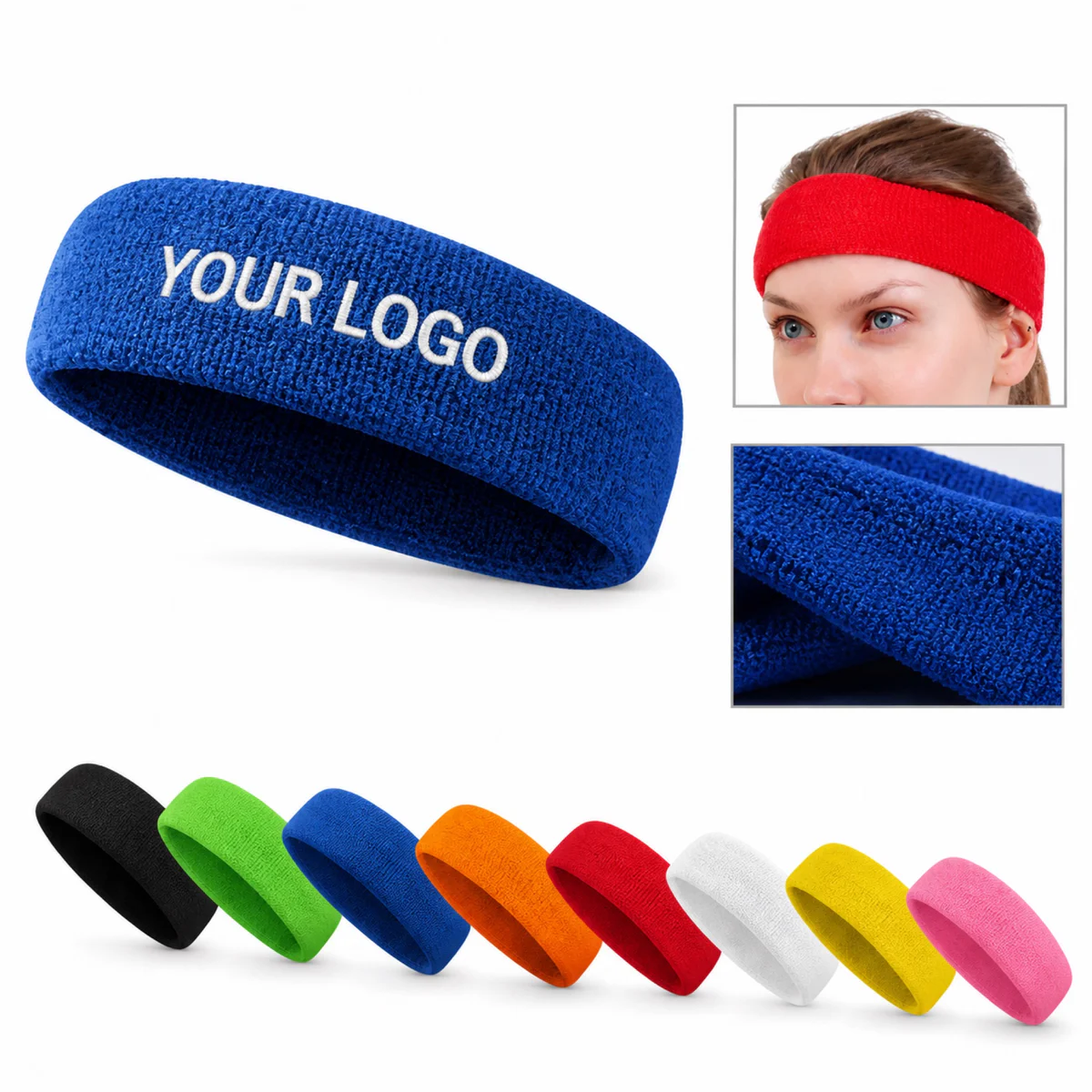 Custom Embroidered Polyester Sports Headbands