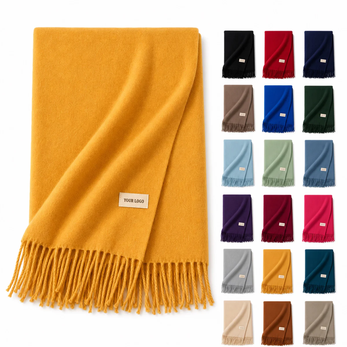 Chunky Knit Faux Cashmere Winter Scarf For Women