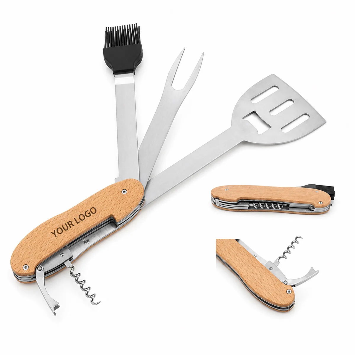 5 In 1 BBQ Multi Tool Grilling Outdoor Foldable Portable