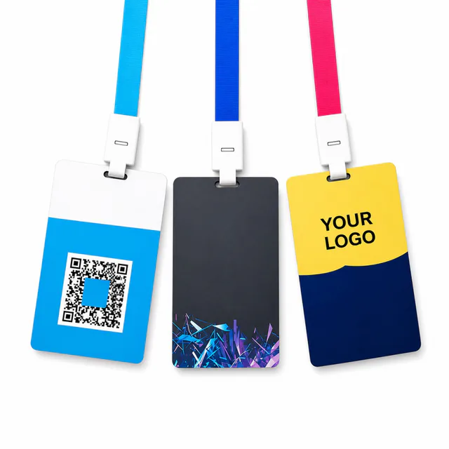 Custom PVC Card Holder With Lanyard For Staff And Guest Pass