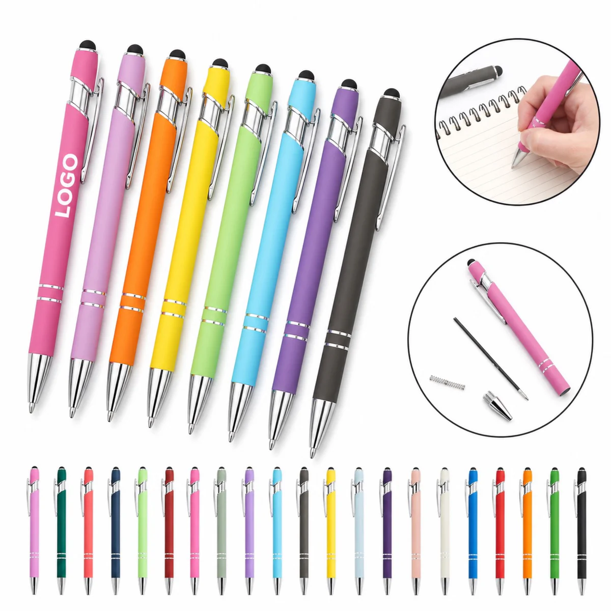 Aluminum Retractable Push-Button Stylus Pen