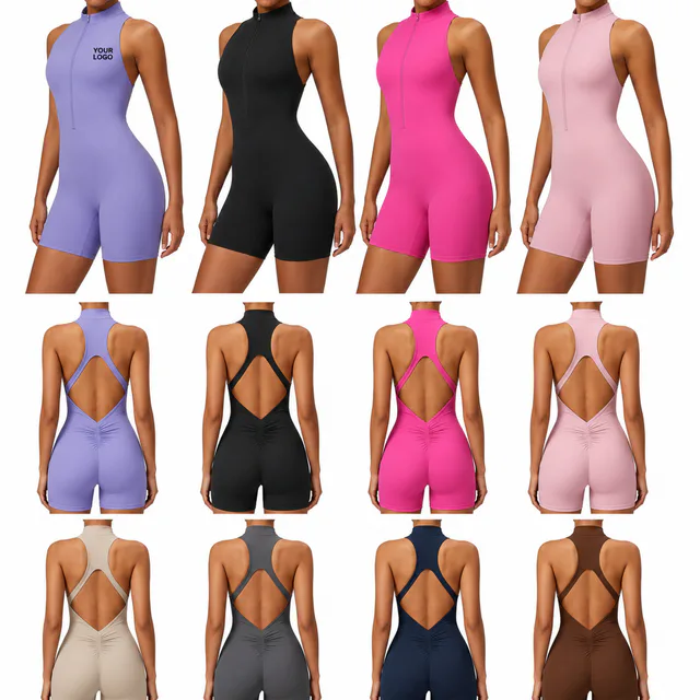 Women Sleeveless Yoga Fitness Jumpsuit Nylon