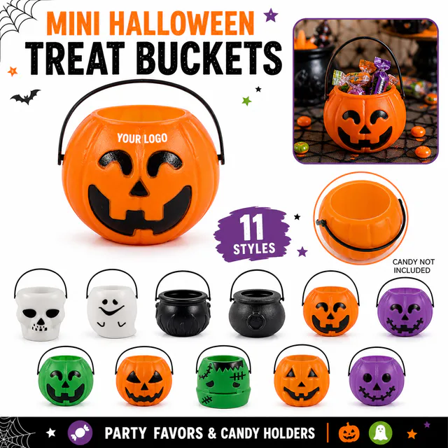 Mini Halloween PVC Treat Bucket With Handle